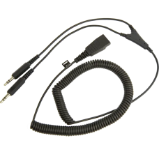 Кабель Jabra QD на 2× 3,5 мм, спіральний, 0,5–2 м (8734-559)