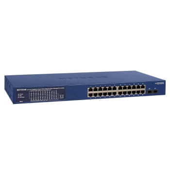 24-Port Gigabit Ethernet PoE+ Smart Switch w/ optional Remote/Cloud Management and 2 SFP Ports (380W) GS724TPP