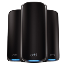 Orbi 970 Series Quad-band WiFi 7 Mesh 3-Pack, Black Edition